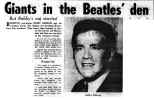 Newspaper clip re. The Giants in the Beatles' den